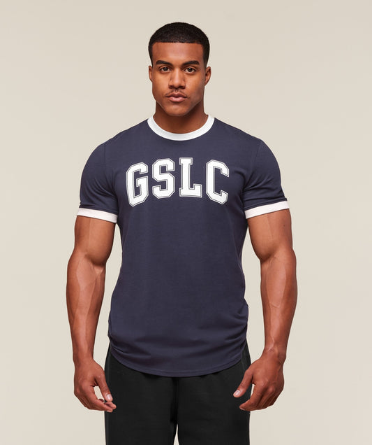 Gymshark GSLC Ringer T-Shirt - Heavy Blue