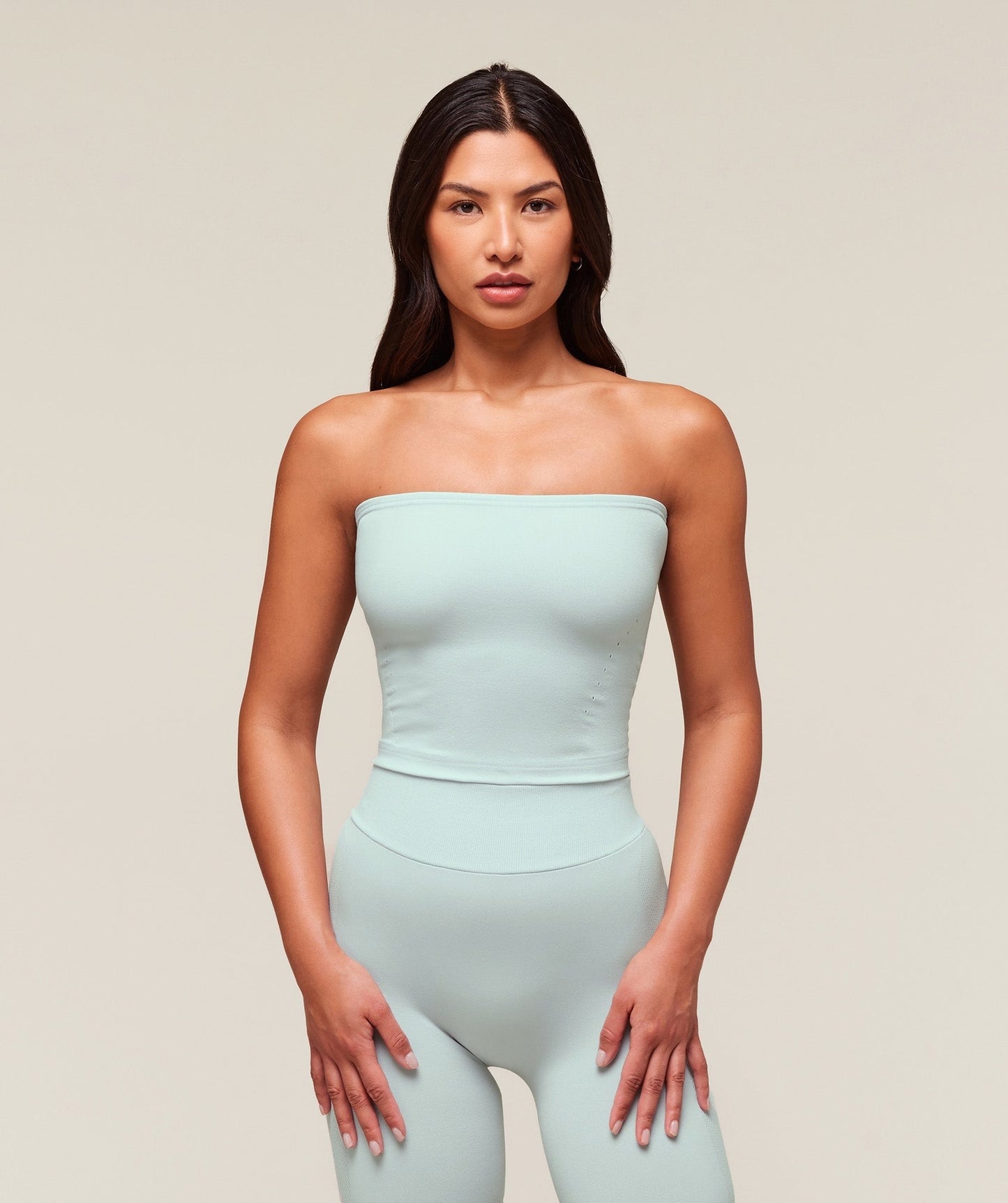 Gymshark everywear Warp Knit Tube Top - Frost Blue