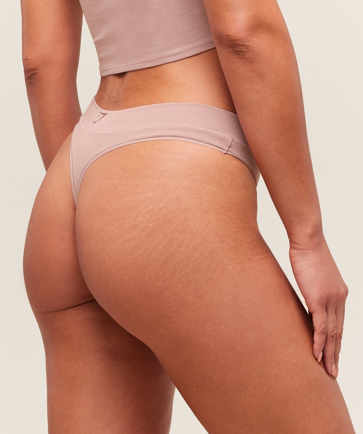 Gymshark Cotton Graphic Thong - Muted Pink