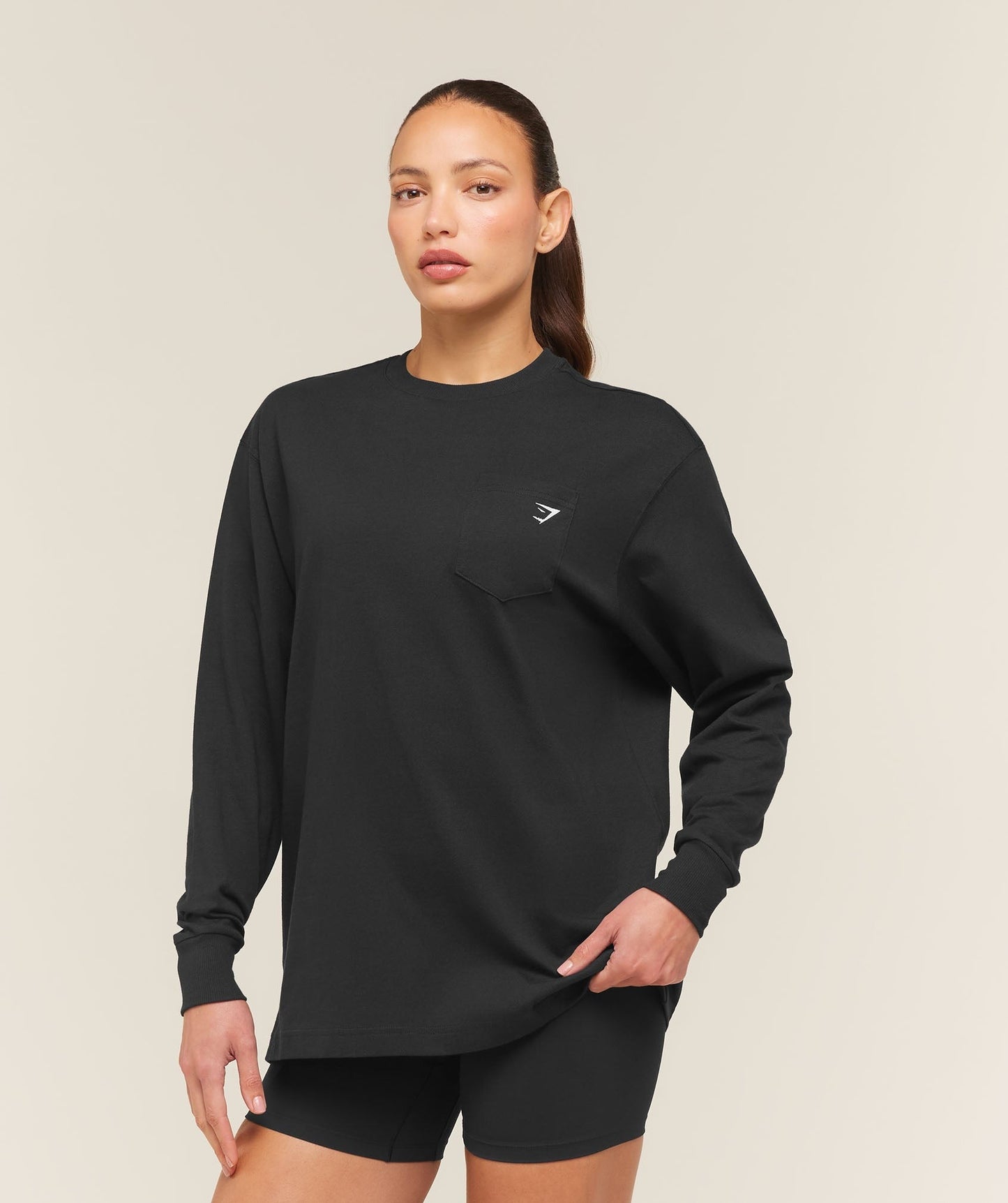 Gymshark Juicy Peach Long Sleeve T-Shirt - Black