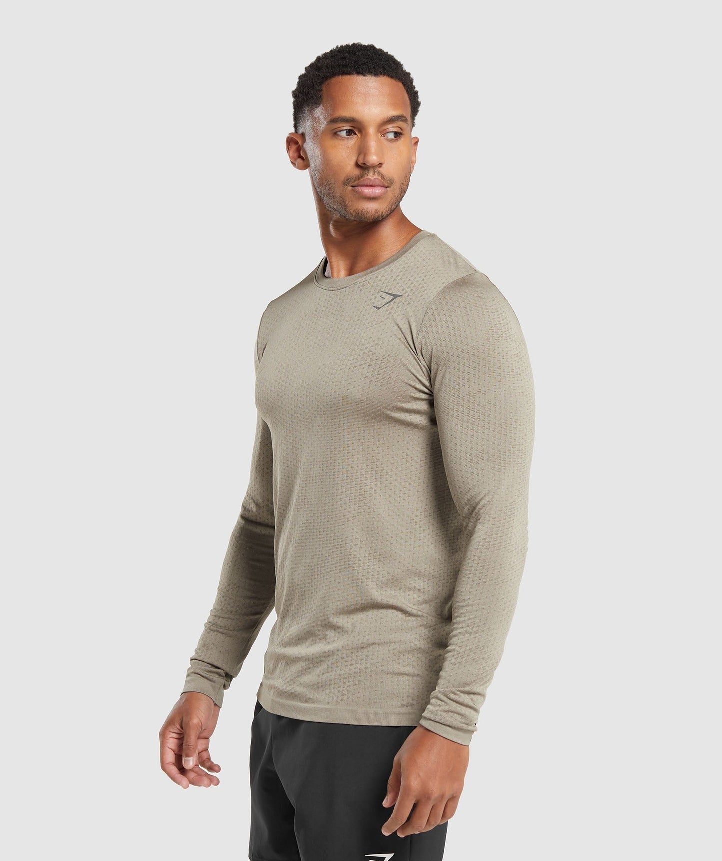 Gymshark Sport Seamless Long Sleeve T-Shirt - Linen Brown/Camo Brown