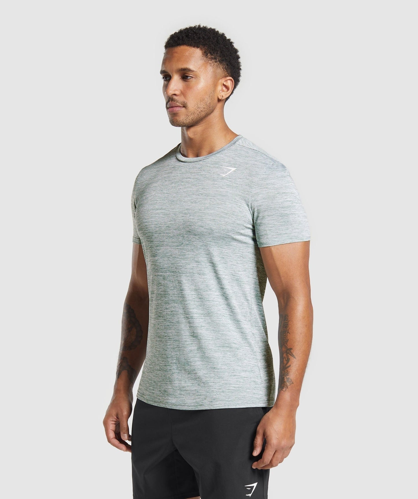 Gymshark Arrival Marl T-Shirt - Celeste Blue/White Marl
