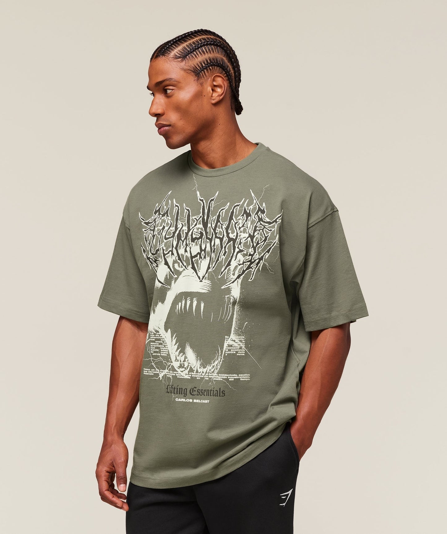 Gymshark Carlos Belcast x Rest Day Essential T-Shirt - Base Green