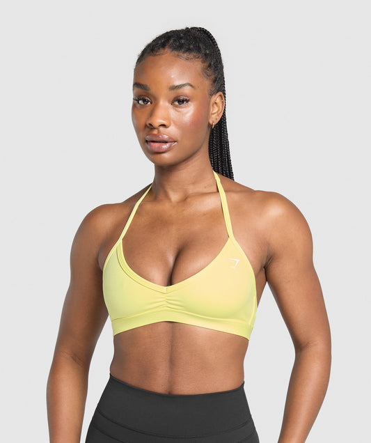 Gymshark Minimal Halterneck Sports Bra - Refresh Yellow