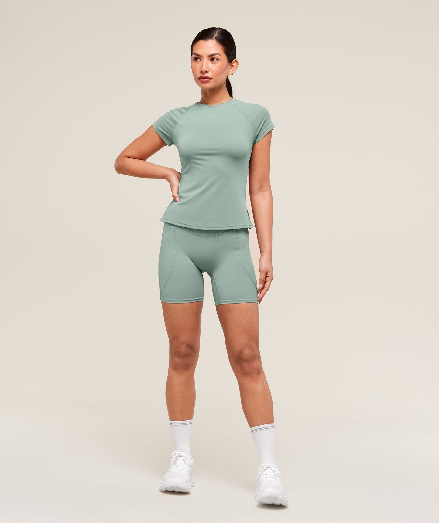 Gymshark Running Back Vent T-Shirt - Celeste Blue