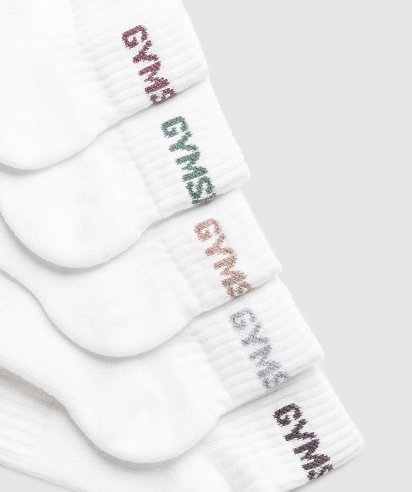 Gymshark Quarter Socks 5pk - Metal Purple/Rest Pink/Calm Pink/Celeste Blue/Brushed Purple