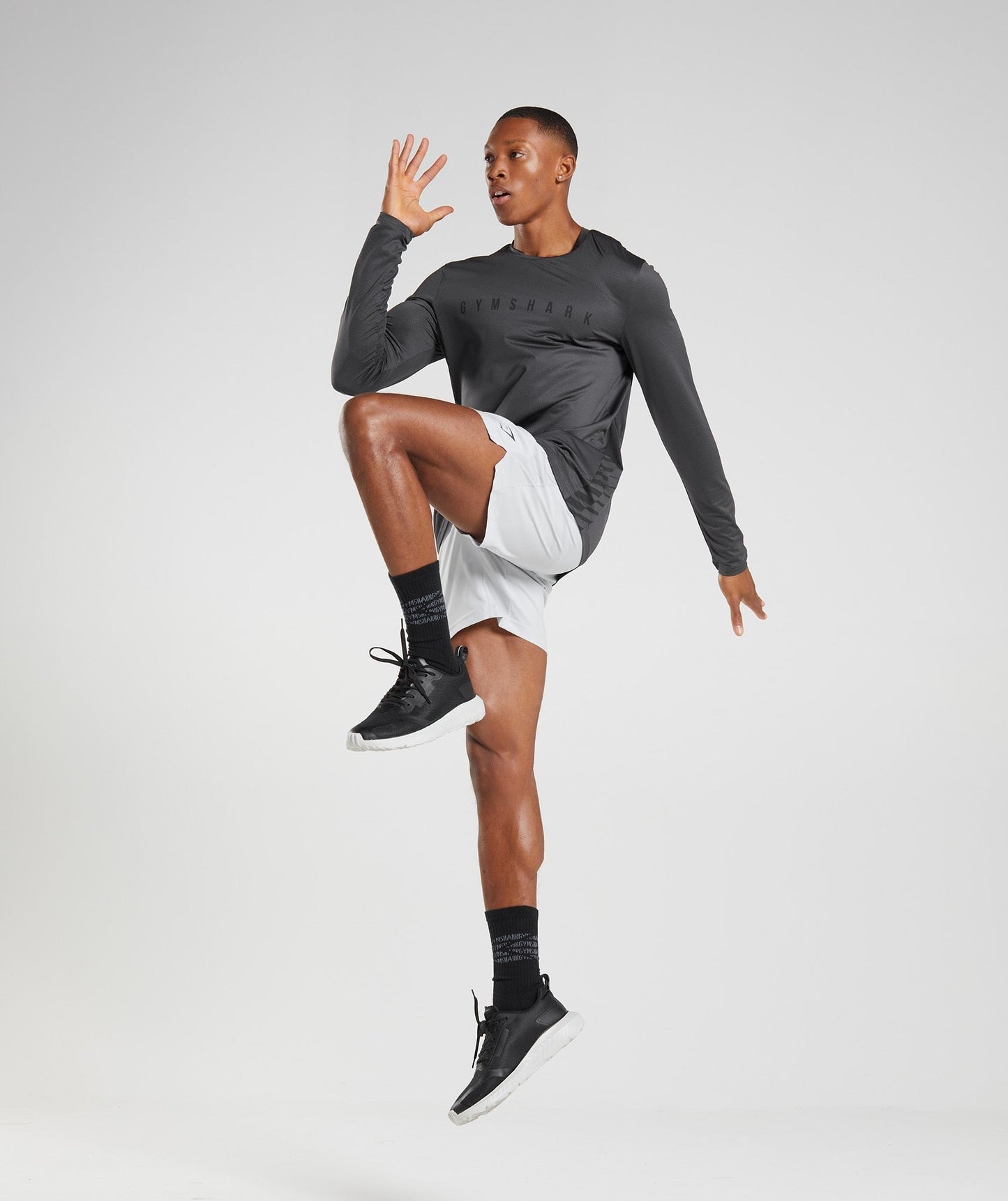 Gymshark Sport Stripe Long Sleeve T-Shirt - Onyx Grey