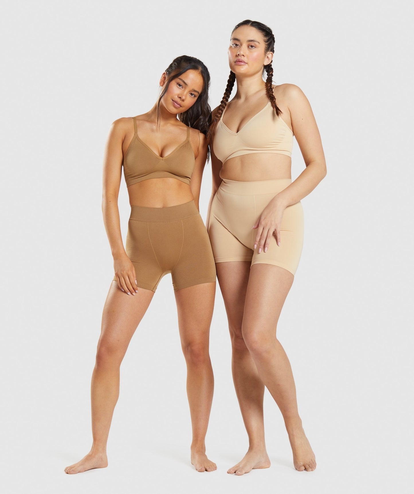 Gymshark Seamless Low Neck Bralette - Fawn Light Brown
