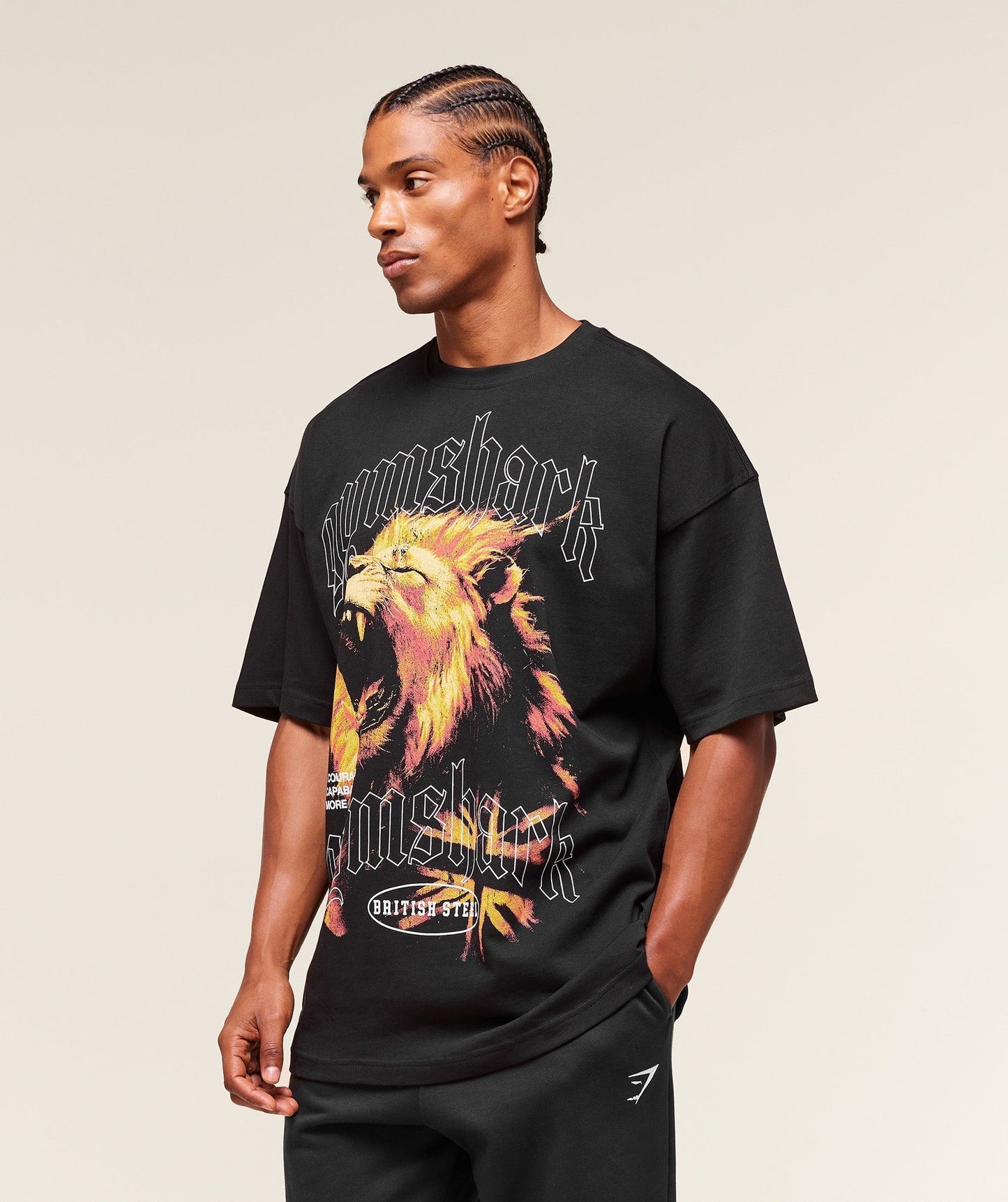 Gymshark Lion Graphic T-Shirt - Black