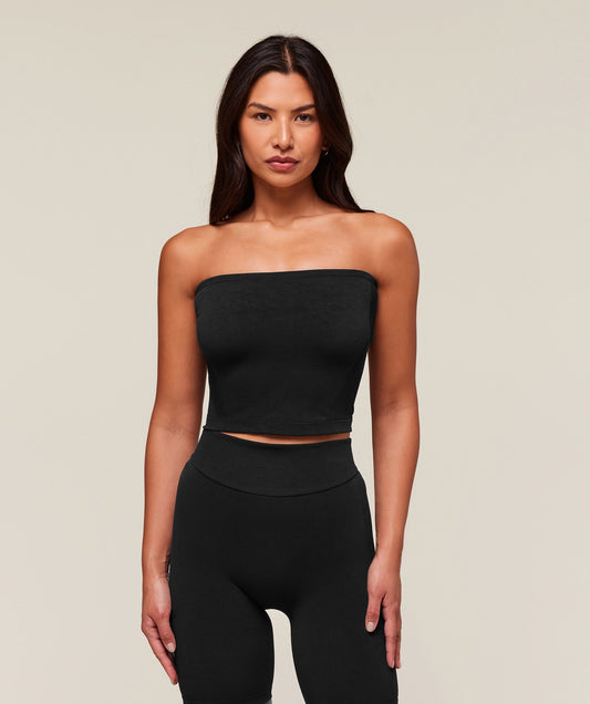 Gymshark everywear Warp Knit Tube Top - Black