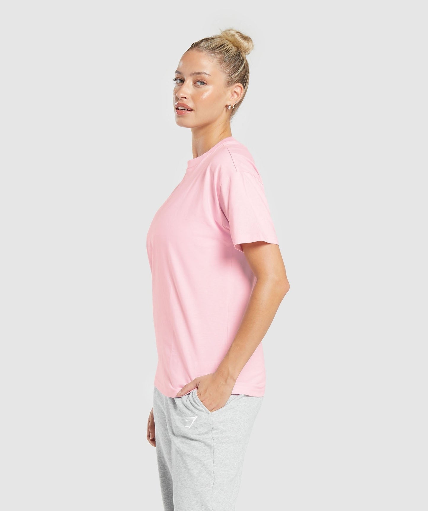 Gymshark Love Hearts Oversized T-Shirt - Dolly Pink