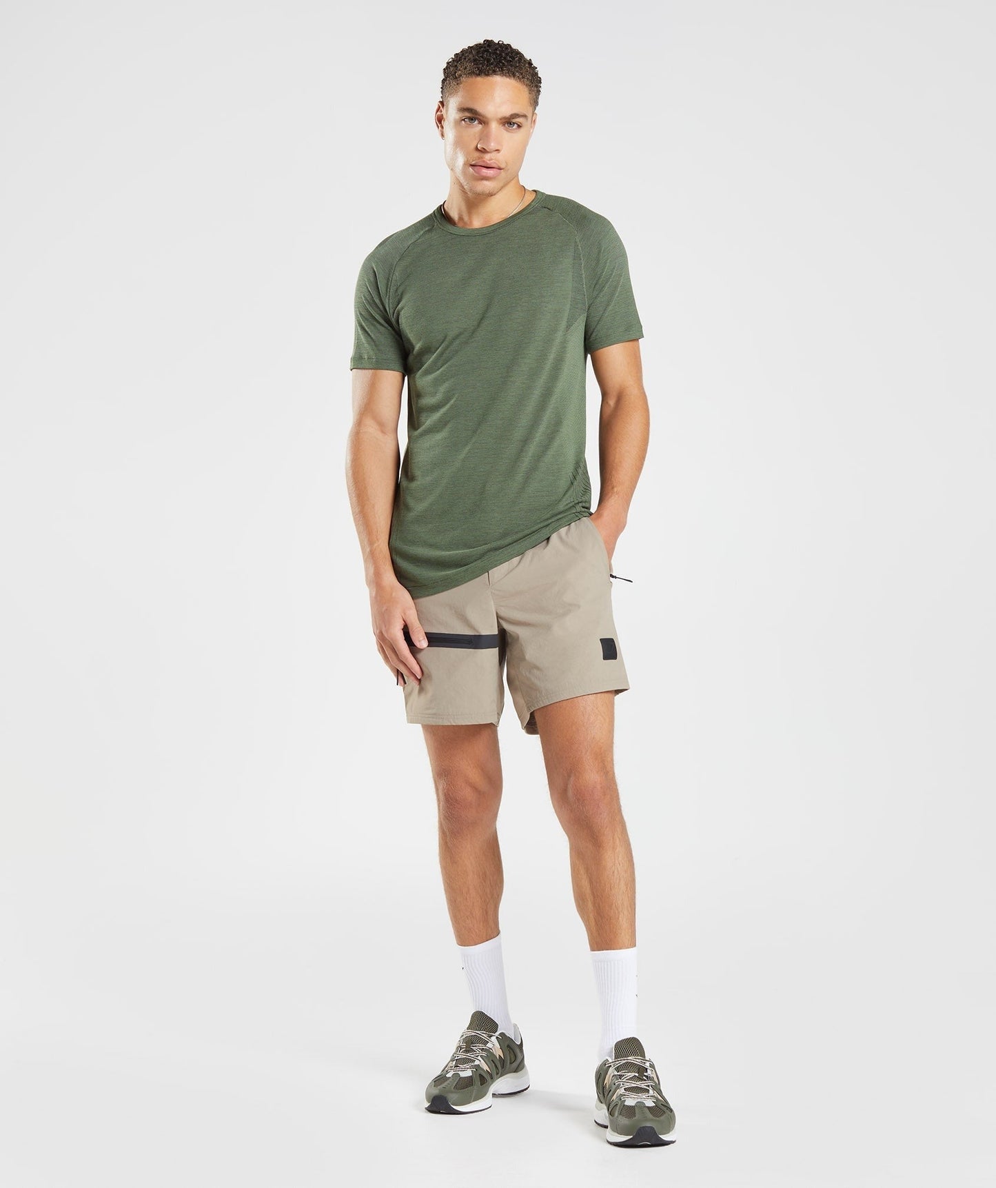 Gymshark Retake Seamless T-Shirt - Core Olive/Black Marl