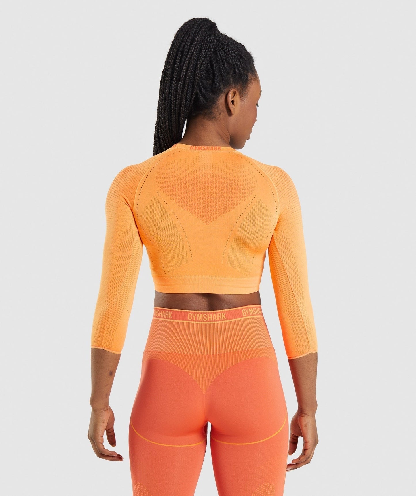 Gymshark Apex Seamless Crop Top - Apricot Orange/Papaya Orange