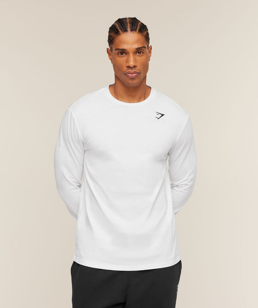 Gymshark Crest Long Sleeve T-Shirt - White