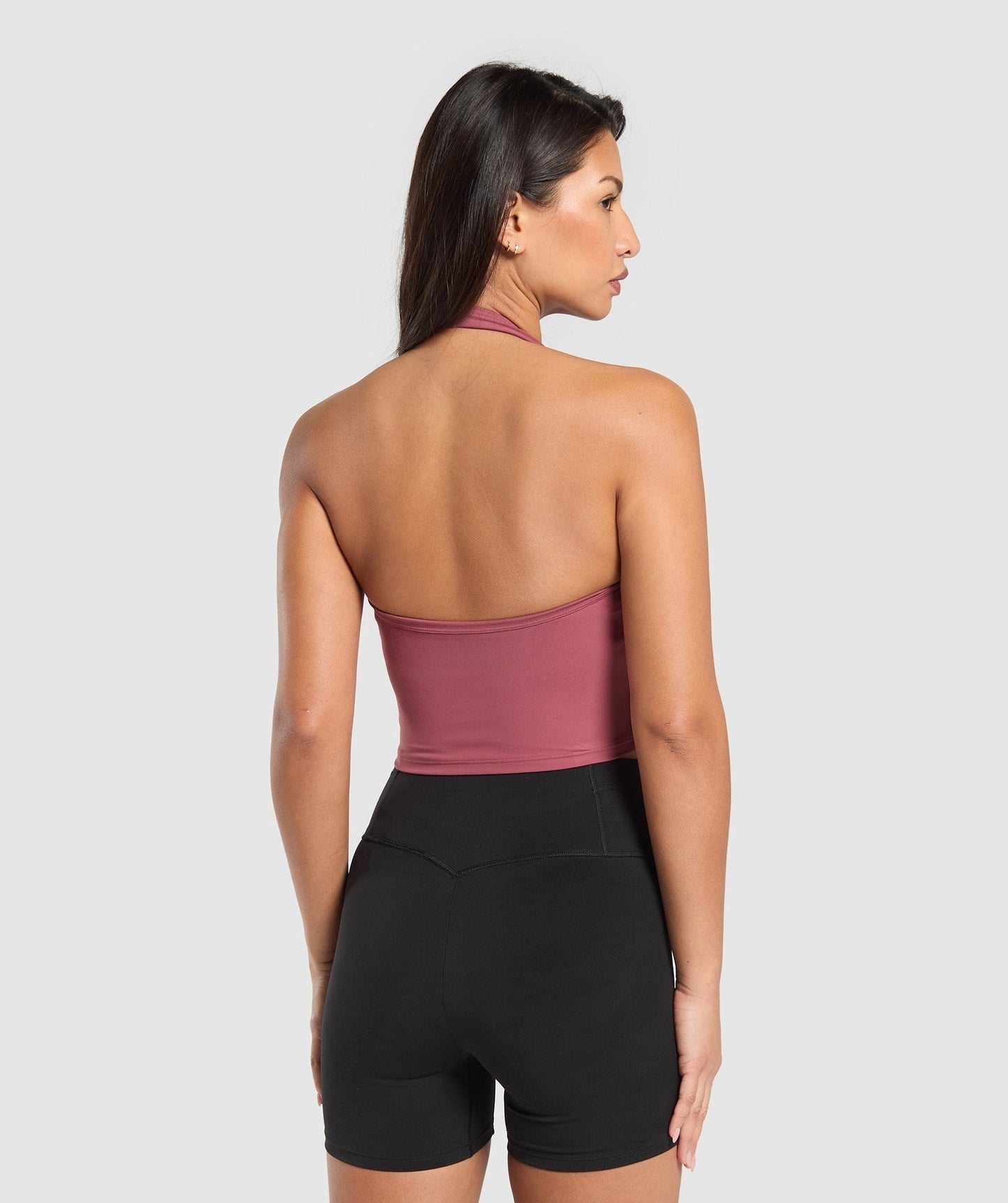 Gymshark Halter Neck Cami with Shelf - Washed Berry Pink