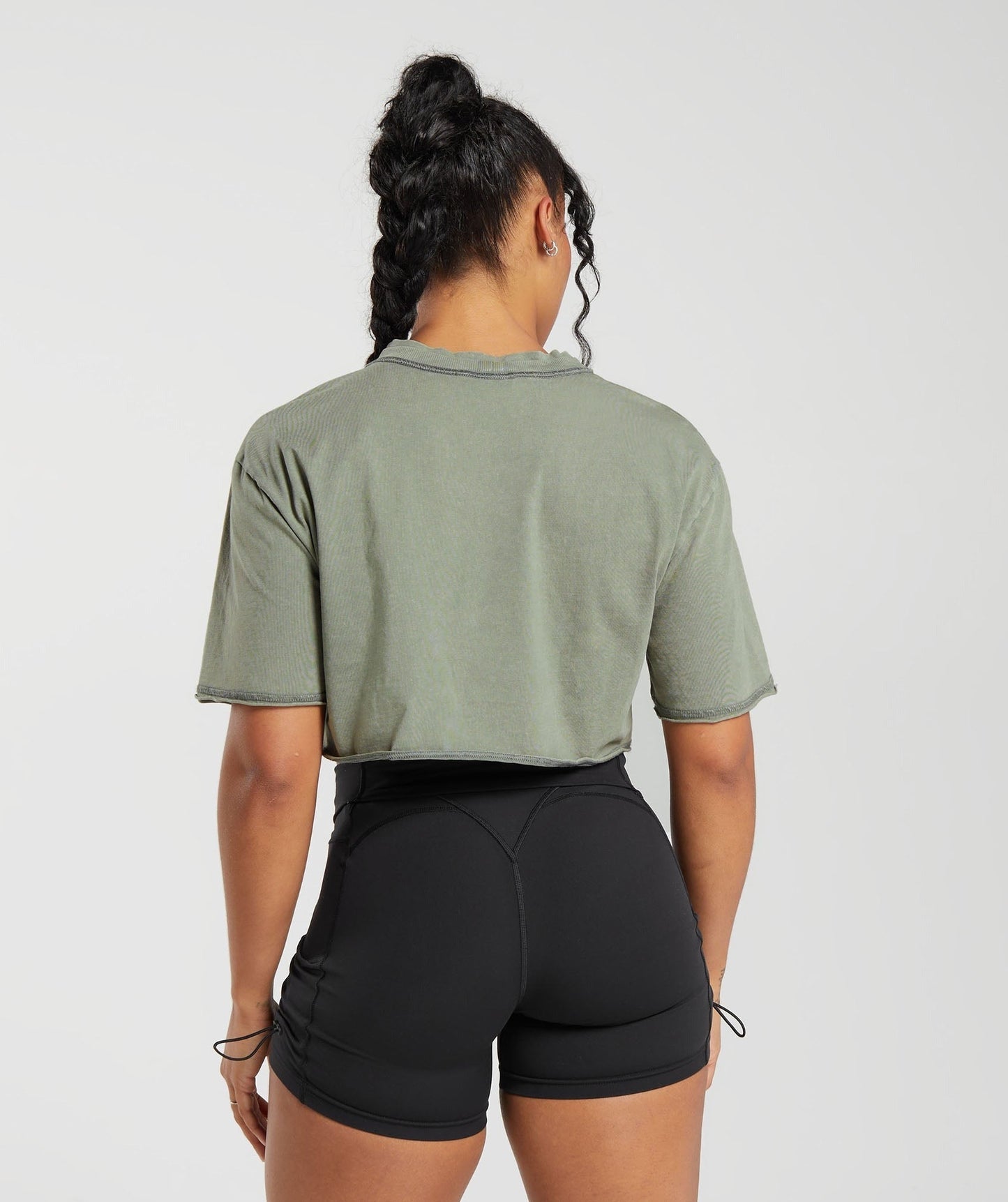 Gymshark Legacy Washed Crop Top - Dusk Green