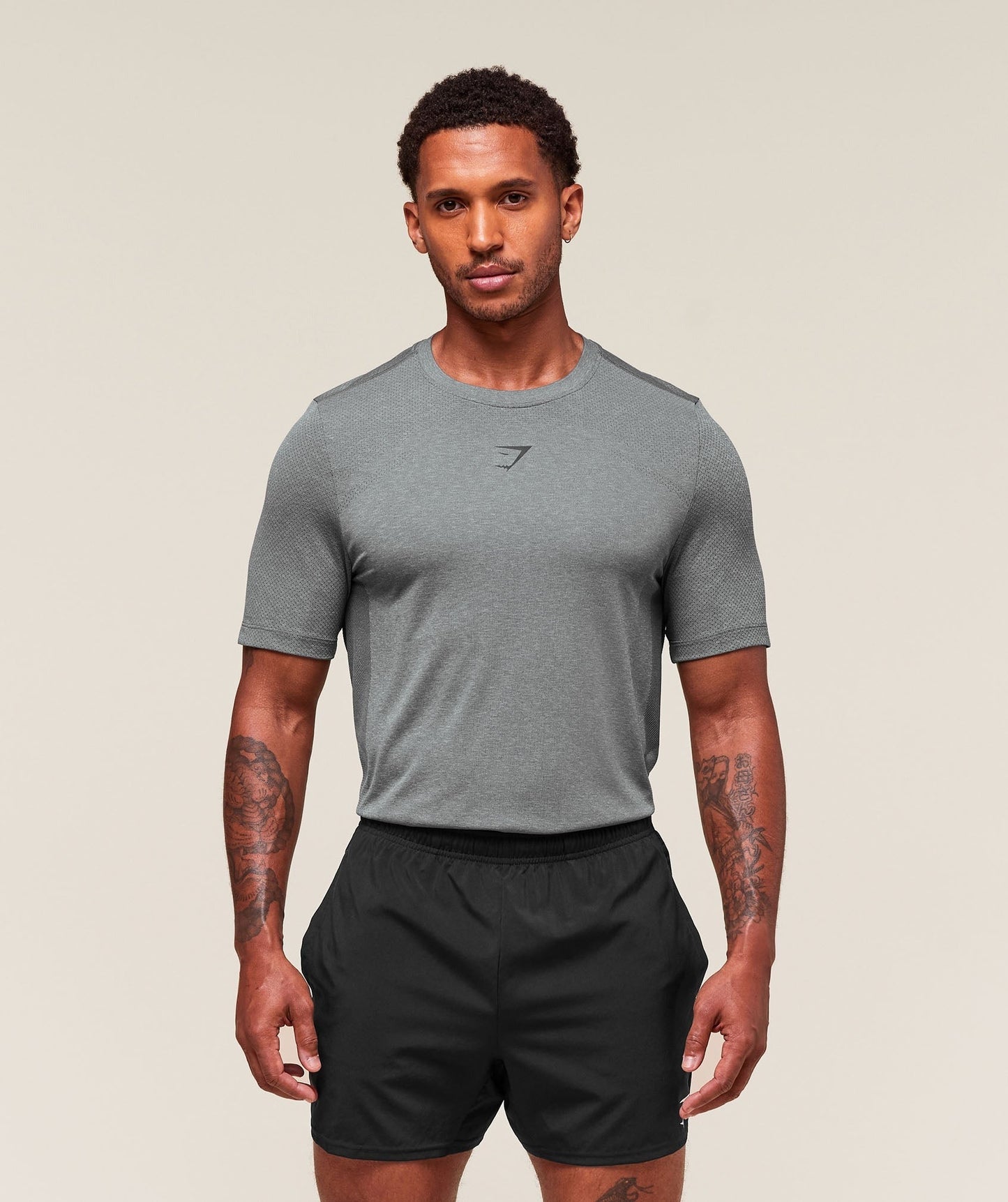 Gymshark Lightweight Seamless T-Shirt - Light Grey/Smokey Grey
