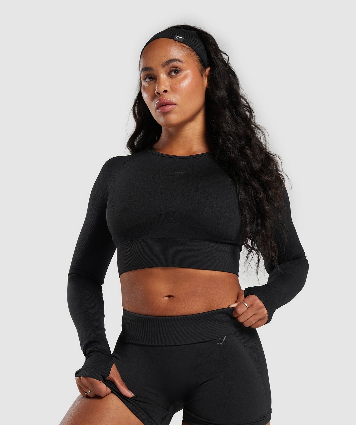 Gymshark Flex Long Sleeve Crop Top - Black