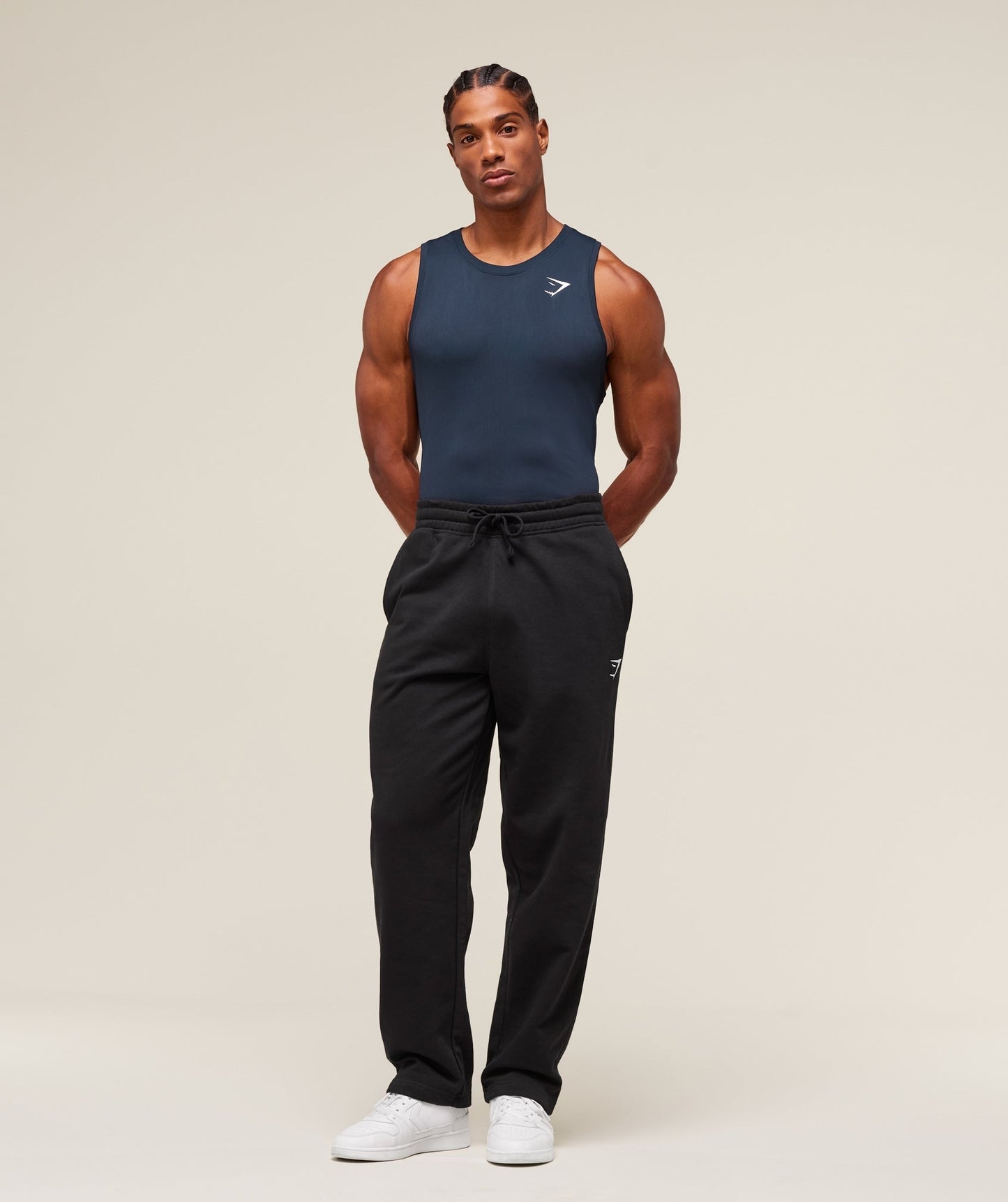 Gymshark Geo Seamless Tank - Navy/Heavy Blue