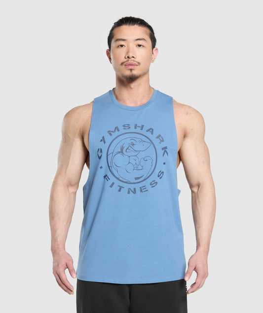 Gymshark Legacy Drop Arm Tank - Classic Blue