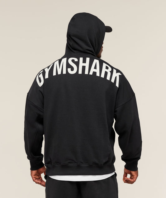 Gymshark Power Oversized Hoodie - Black/Oat White