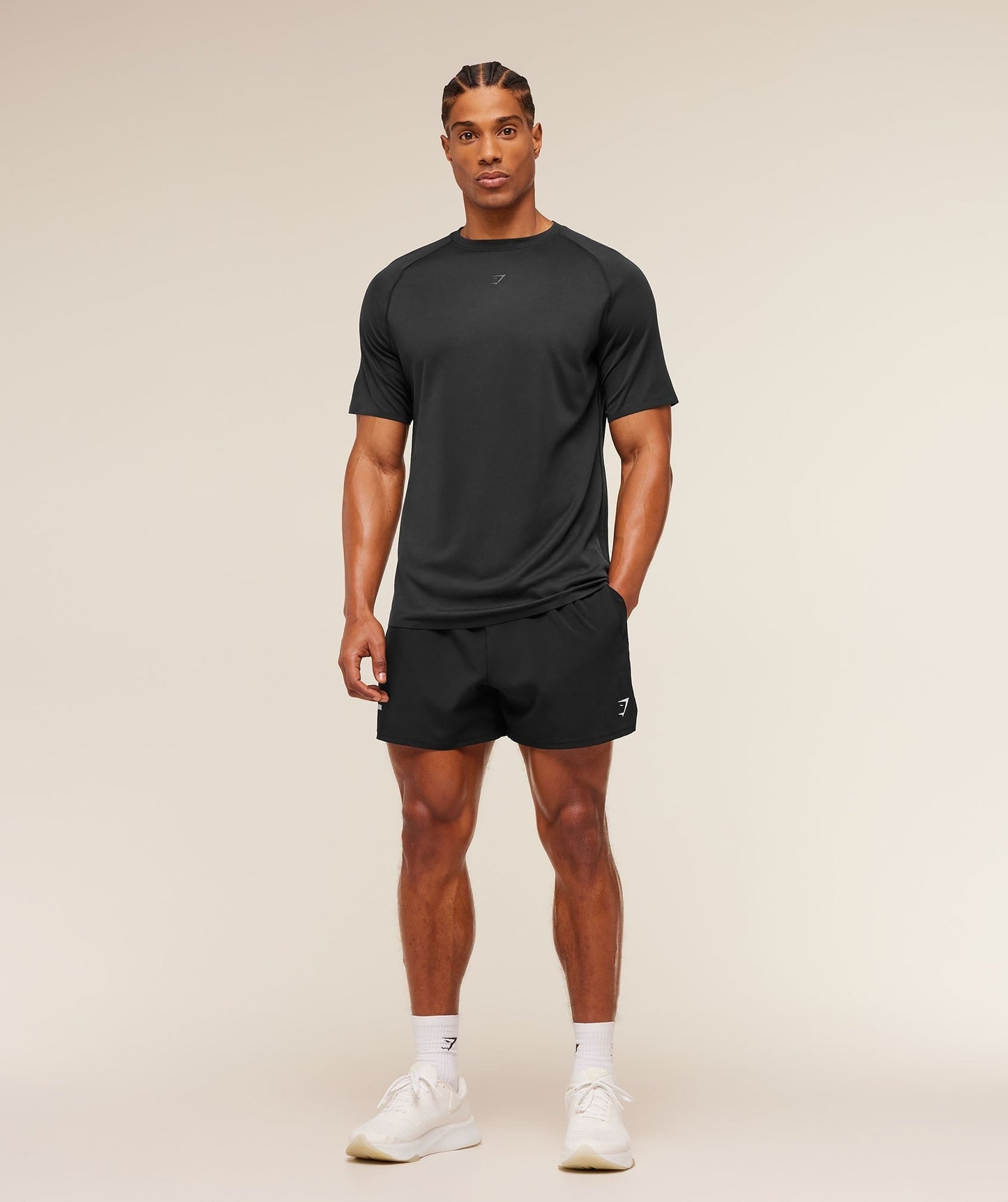 Gymshark Hybrid Engineered Jacquard T-Shirt - Black