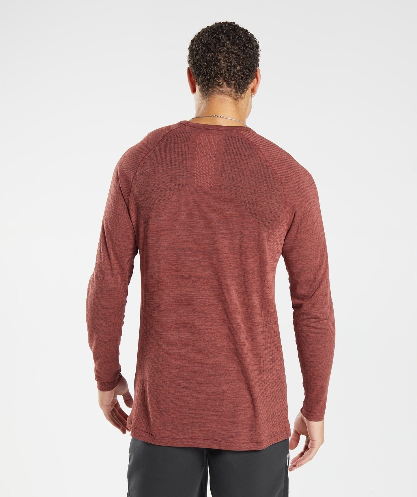 Gymshark Retake Seamless Long Sleeve T-Shirt - Rose Brown/Black Marl