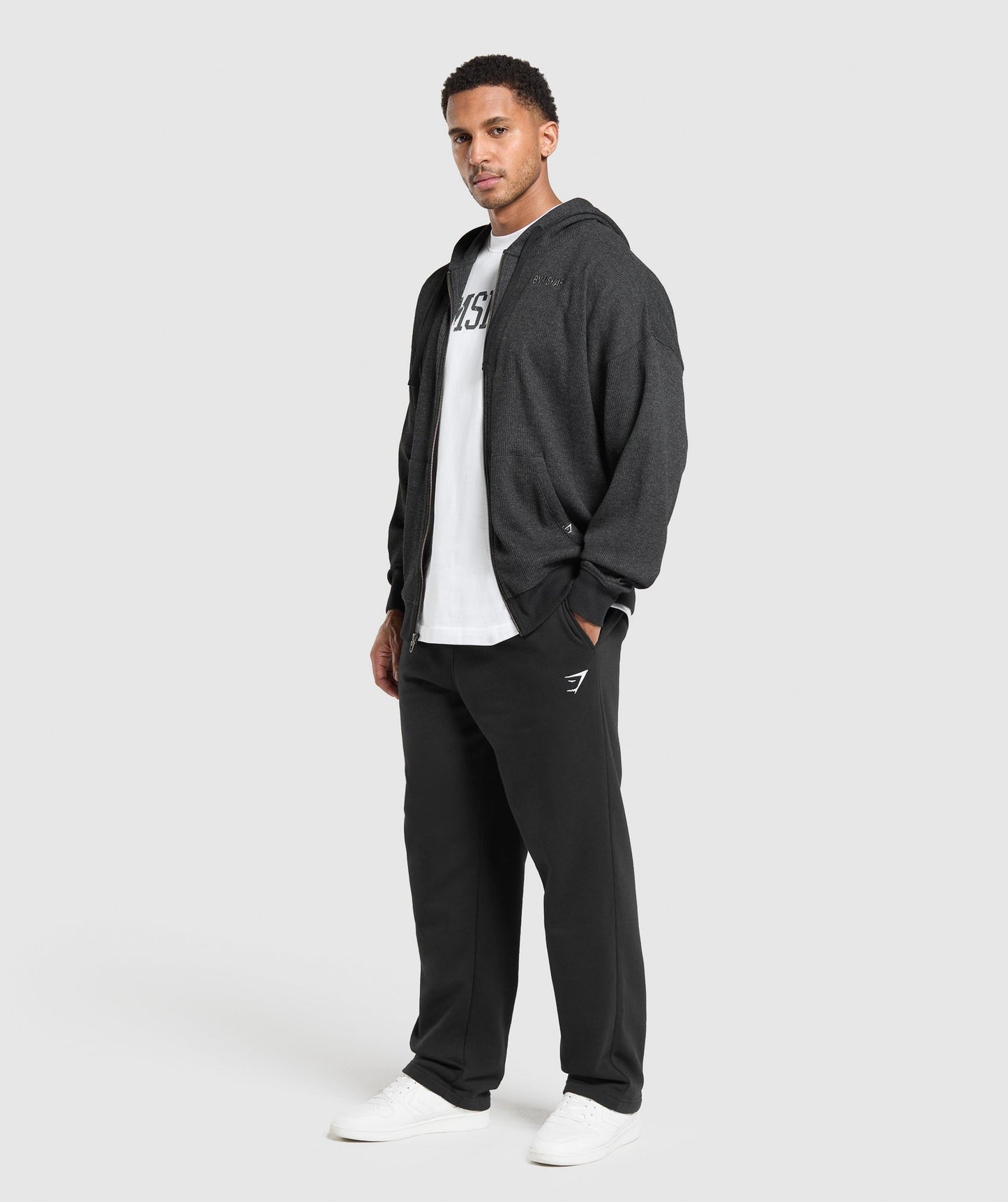 Gymshark Waffle Zip Hoodie - Black