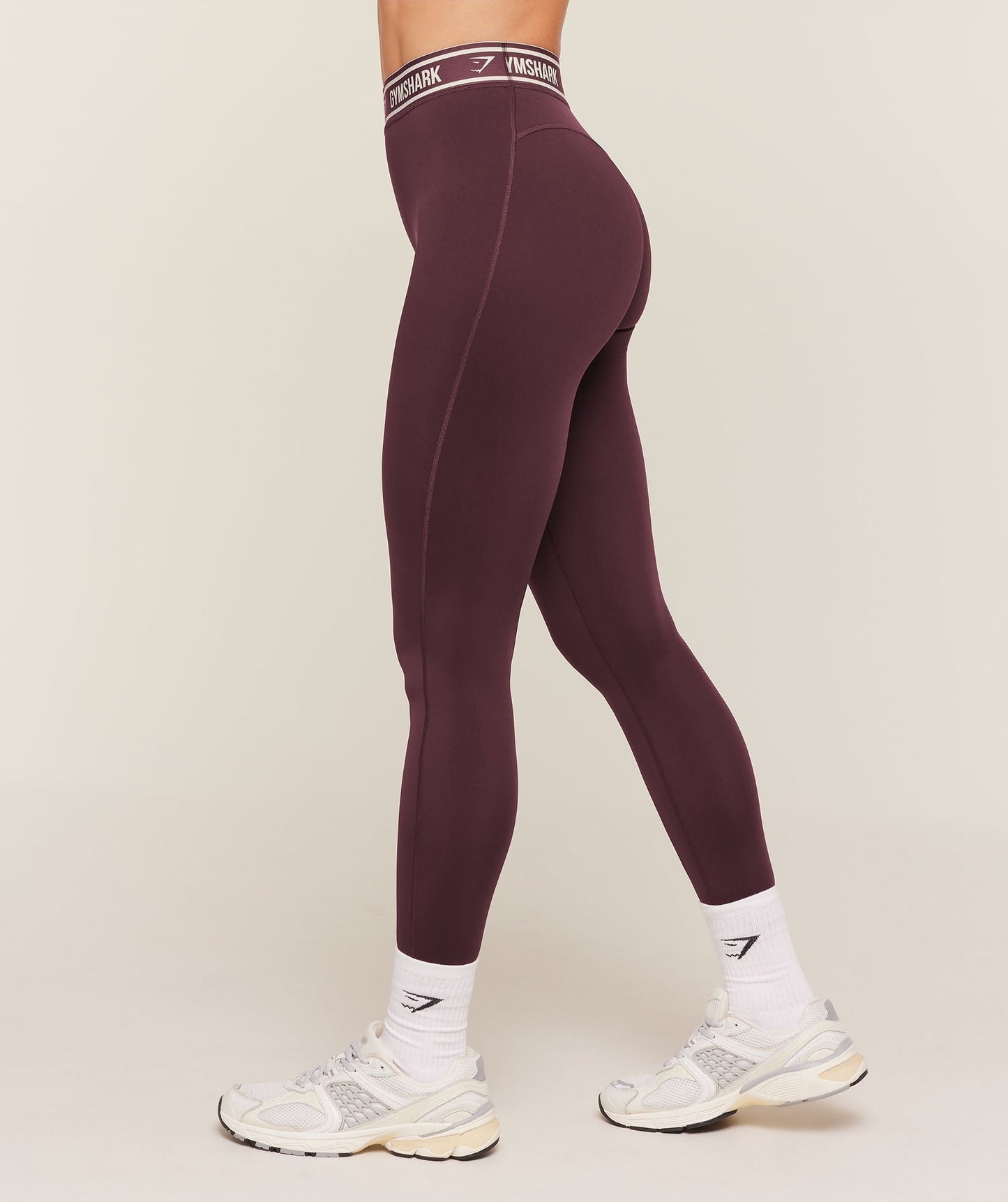 Gymshark Waistband Logo Leggings - Cherry Purple
