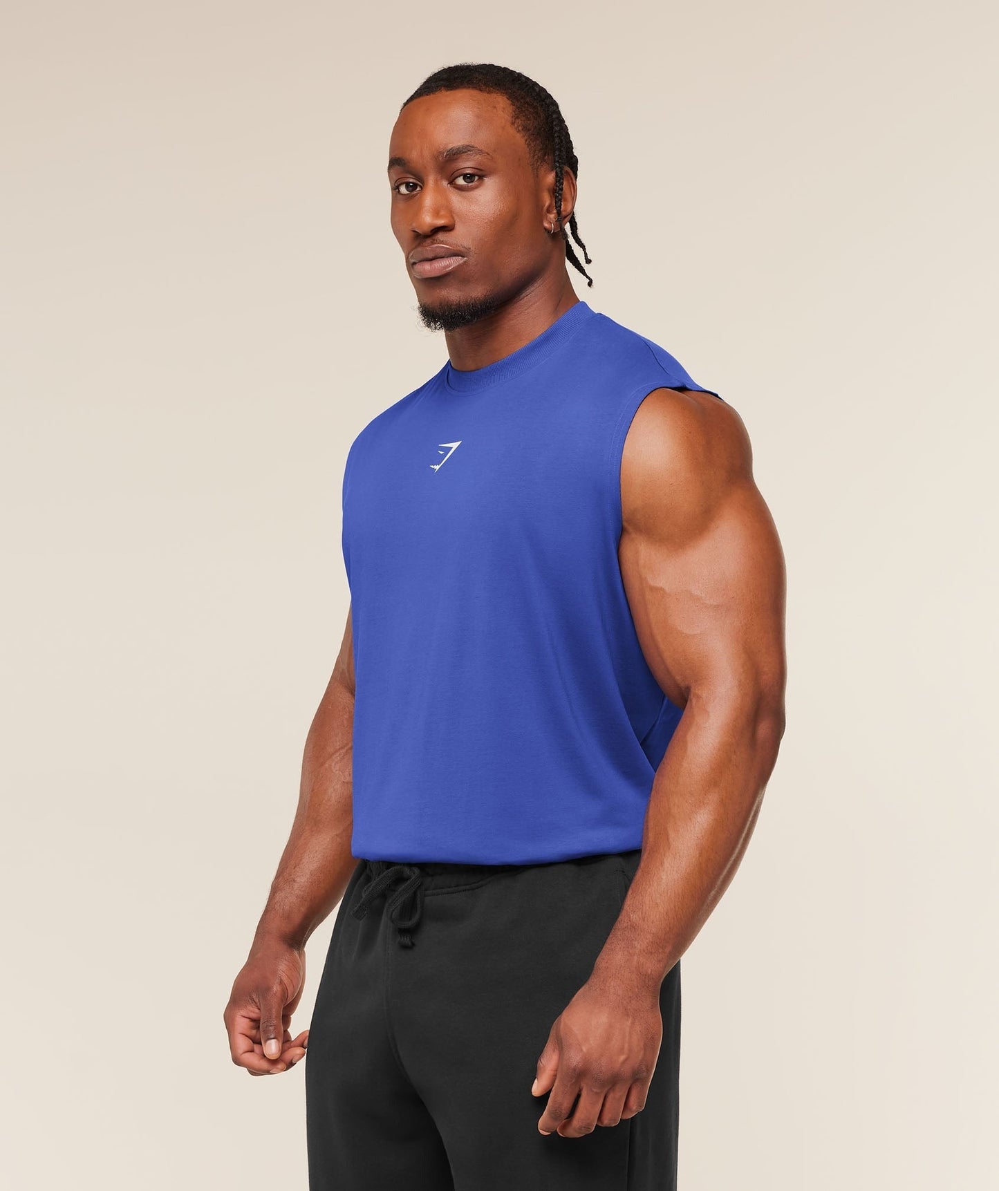 Gymshark Power Cut Off Tank - Force Blue