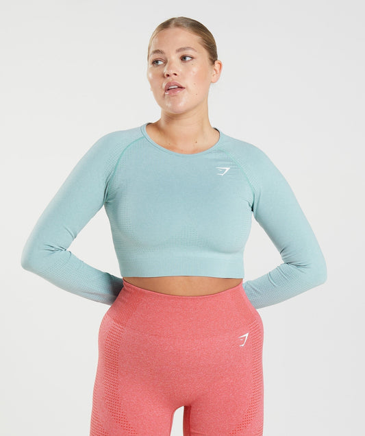 Gymshark Vital Crop Top - Pearl Blue Marl