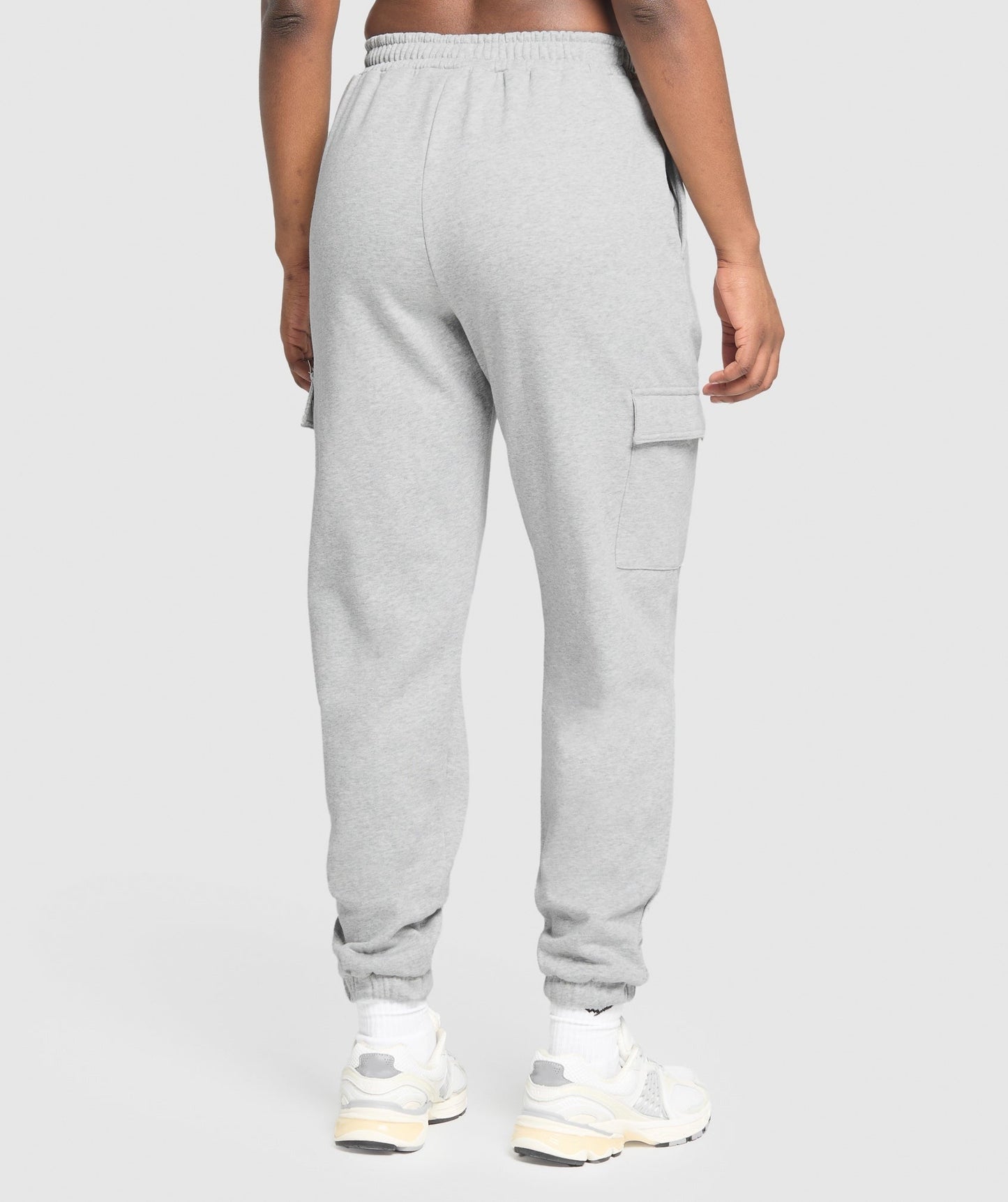 Gymshark Fleece Cargo Joggers - Light Grey Core Marl