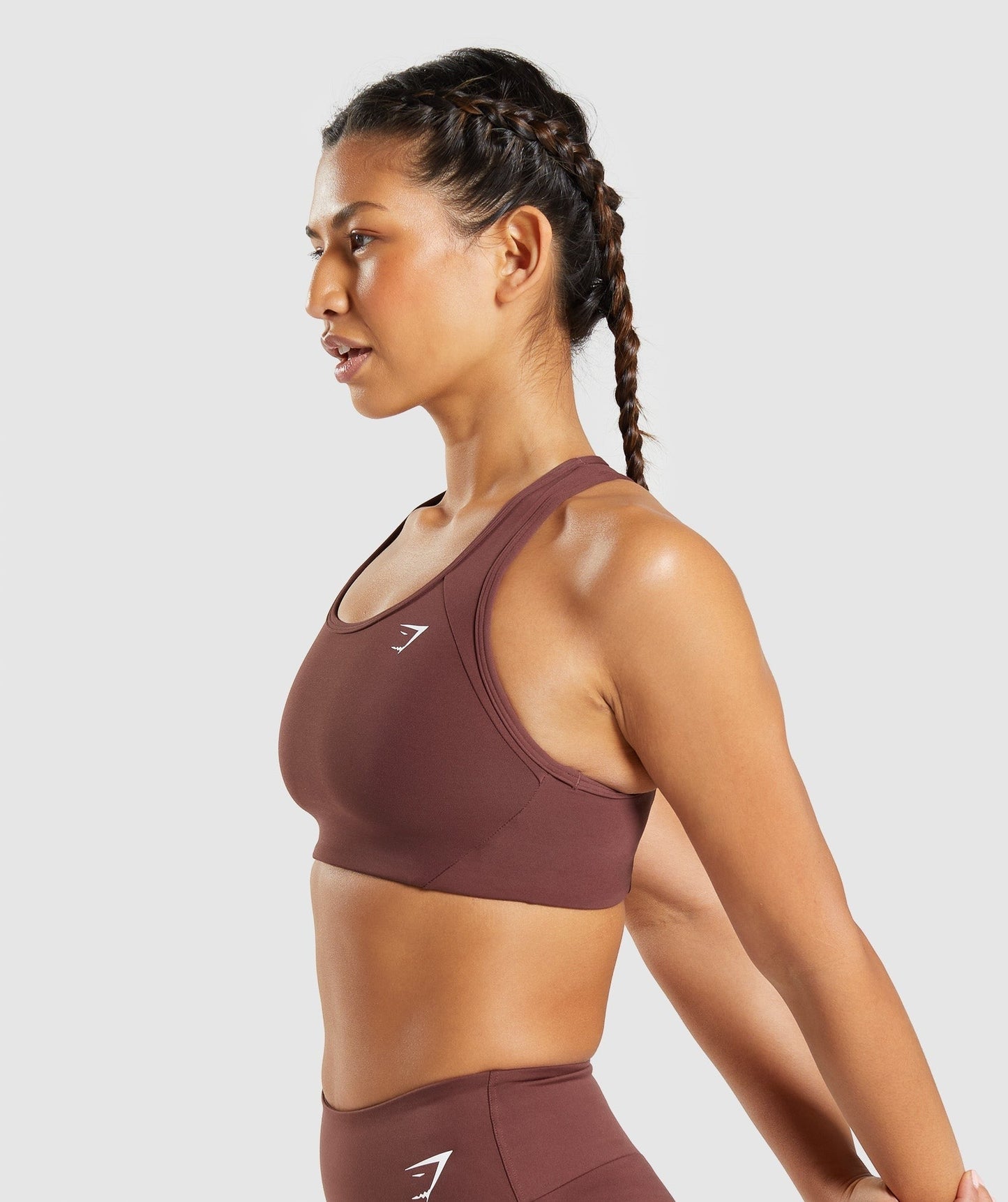 Gymshark Essential Racer Back Sports Bra - Cherry Brown