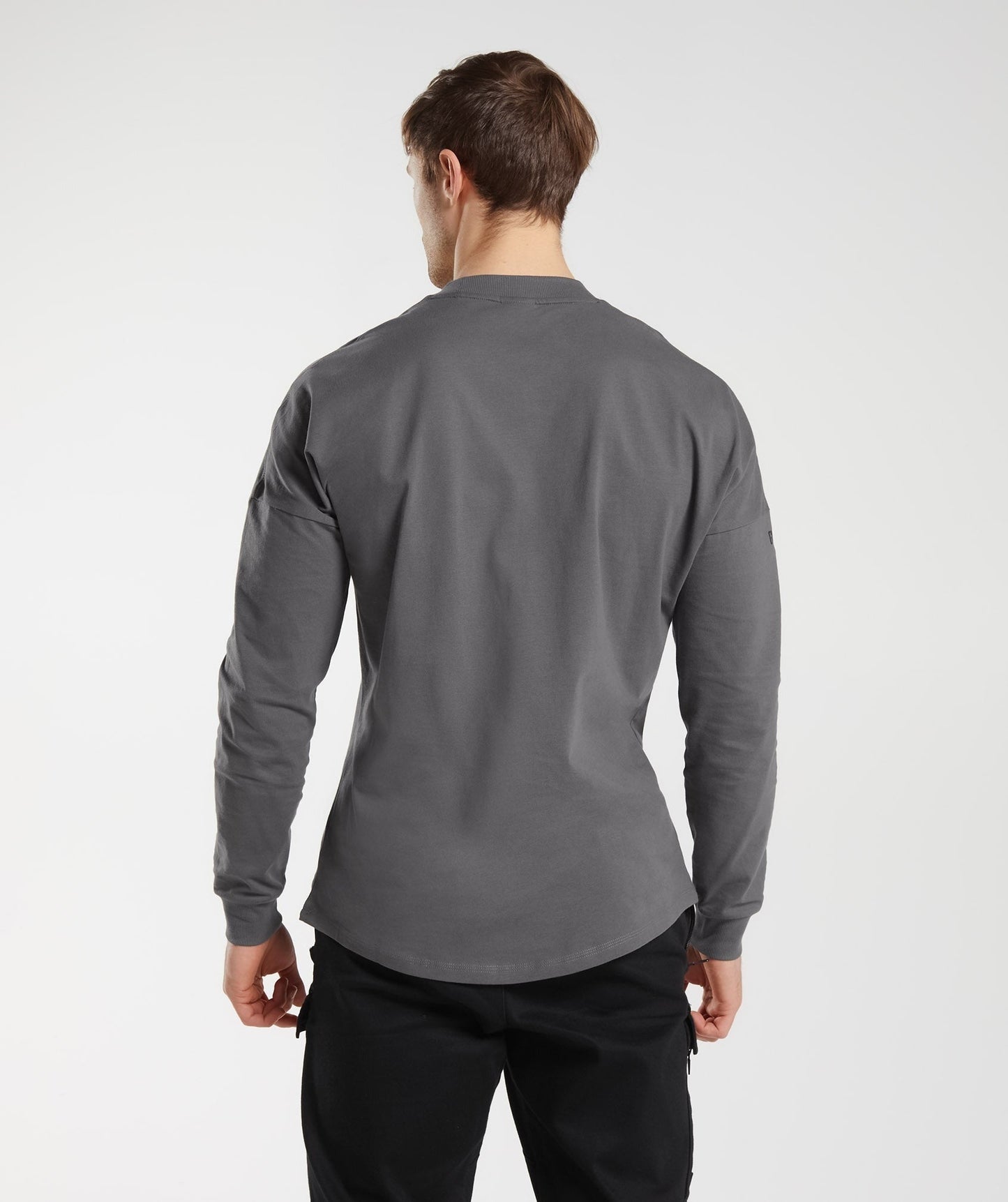 Gymshark GS x David Laid Oversized Long Sleeve T-Shirt - Wolf Grey