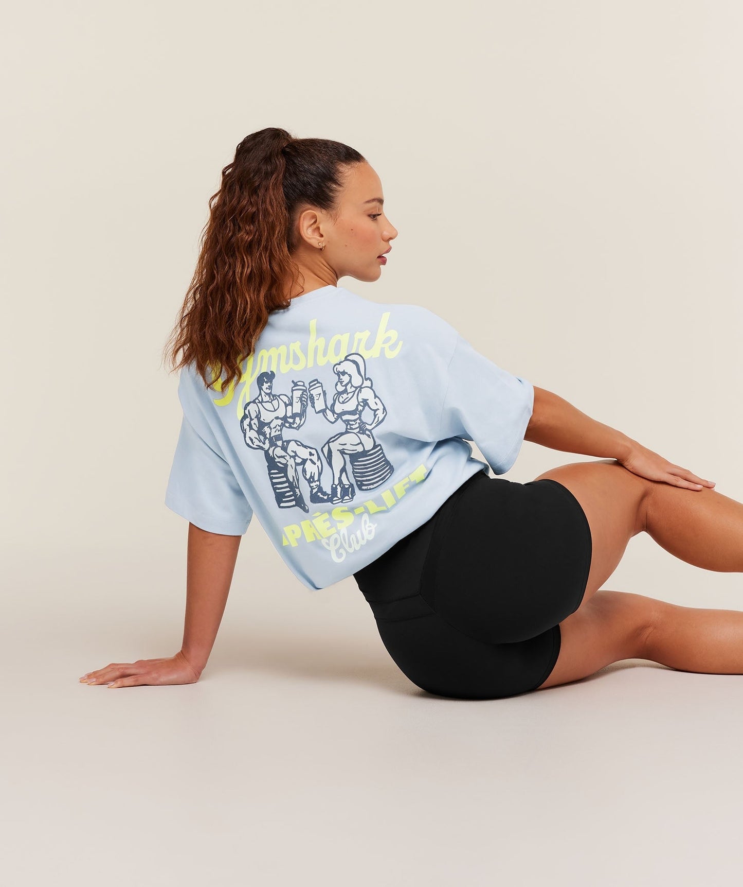 Gymshark Après-Lift Club Oversized T-Shirt - GS Smoke Blue