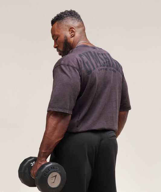 Gymshark Heritage Washed T-Shirt - Plum Brown