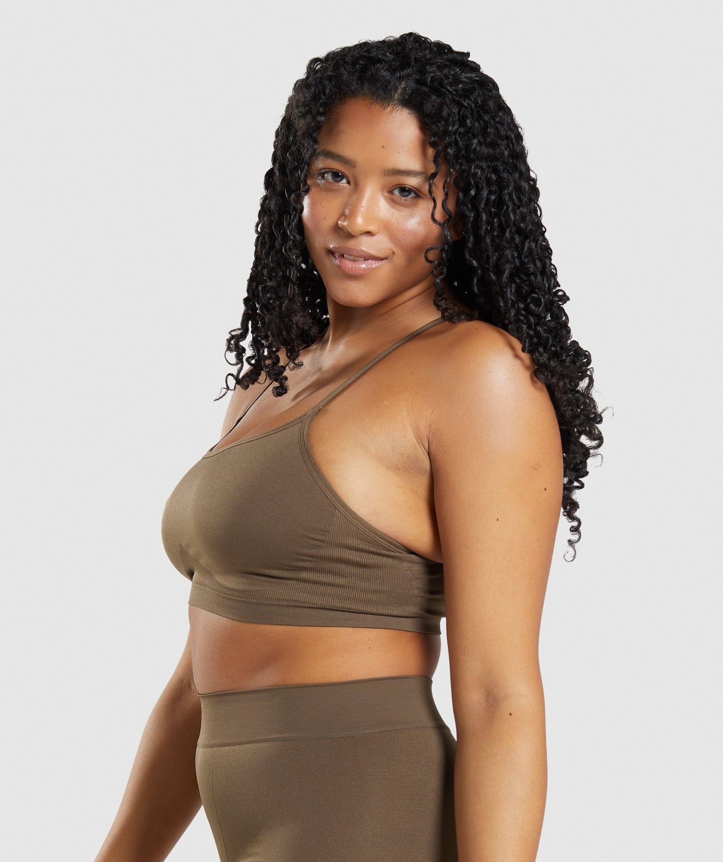 Gymshark Seamless Scoop Neck Bralette - Walnut Brown