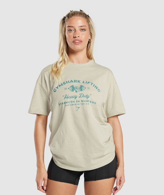 Gymshark Heavy Duty Oversized T-Shirt - Pebble Grey