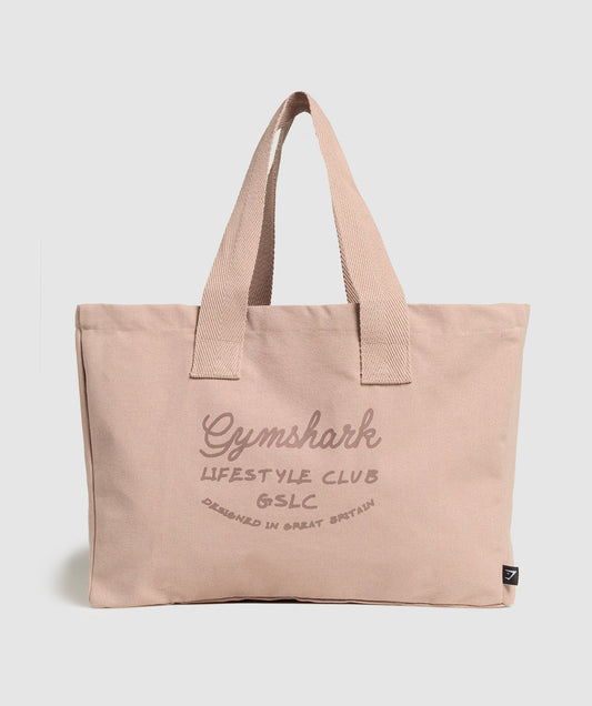 Gymshark Script Oversized Tote - Muted Pink