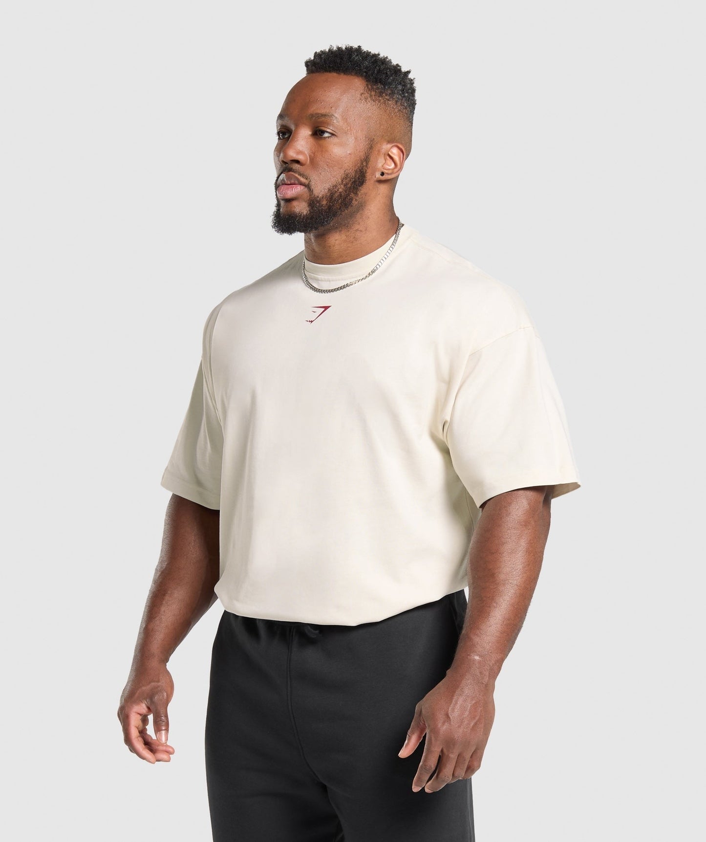 Gymshark Lifting Club T-Shirt - Oat White/Conditioning Red