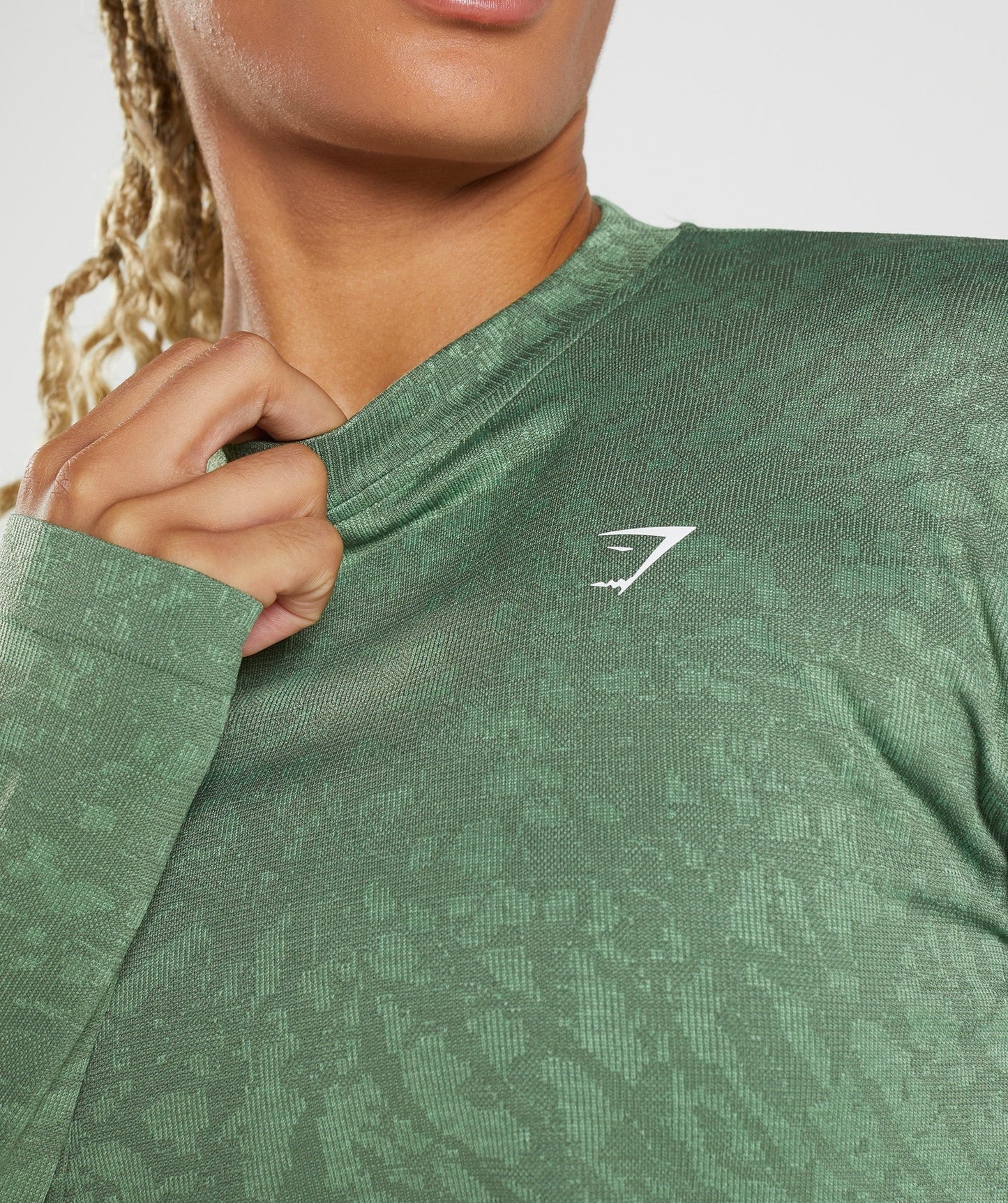 Gymshark Adapt Animal Seamless Long Sleeve Top - Wild | Iguana Green