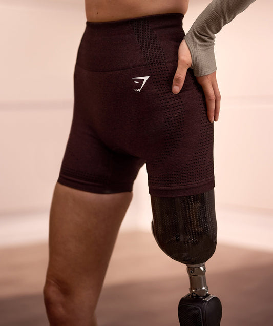 Gymshark Vital Seamless Shorts - Cherry Brown Marl