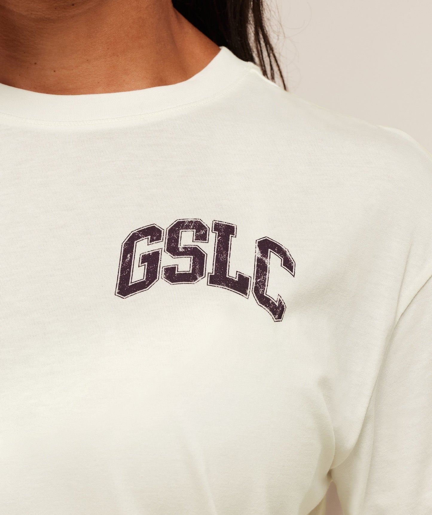 Gymshark GSLC Graphic Oversized Long Sleeve Top - Soft White