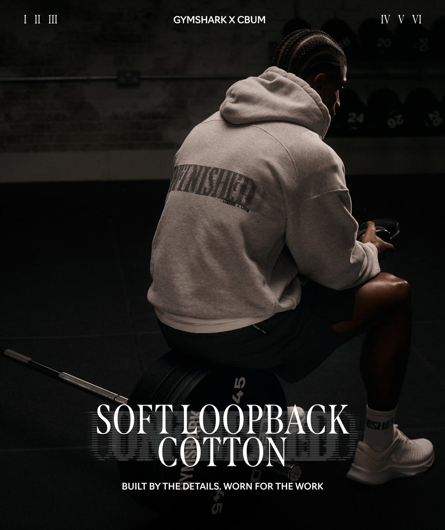 Gymshark x CBUM Washed Hoodie - Bros Stone Grey Marl