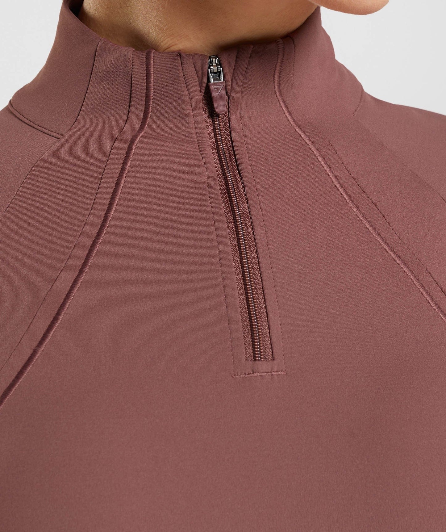 Gymshark Running 1/4 Zip - Magenta Brown