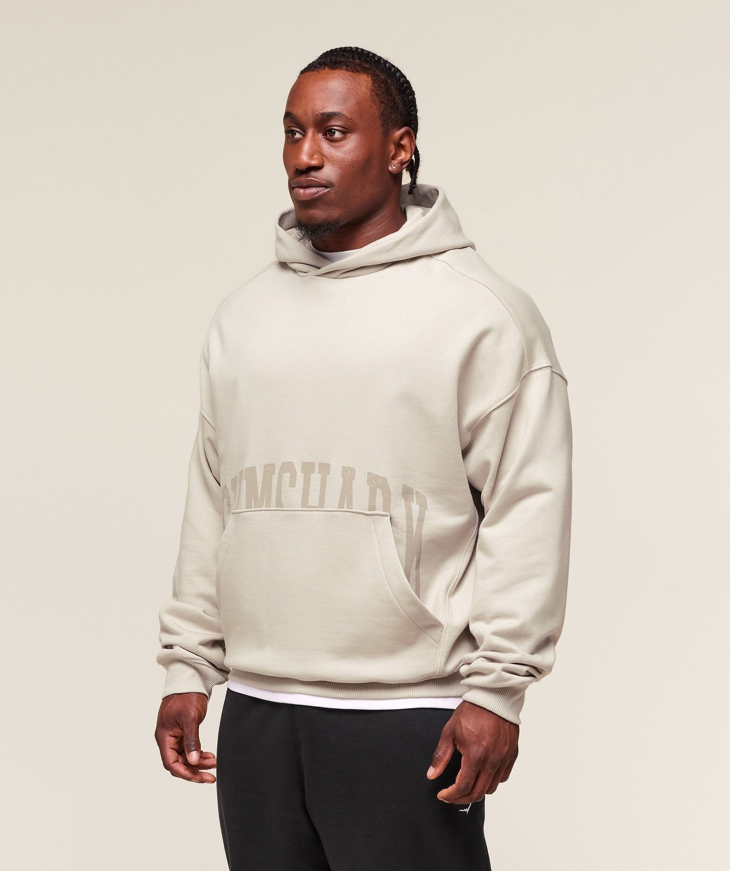 Gymshark Pocket Graphic Hoodie - Pebble Grey