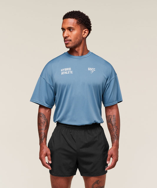 Gymshark Hybrid Athlete T-Shirt - Classic Blue