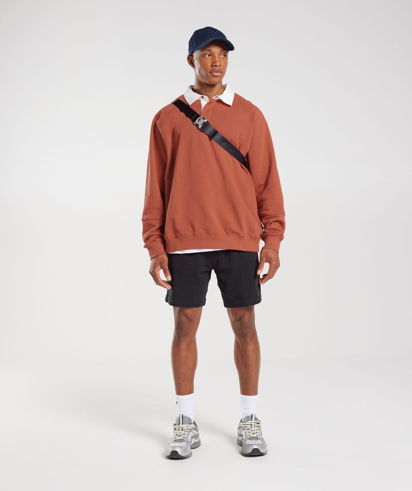 Gymshark Rest Day Essentials Sweat Polo - Persimmon Red