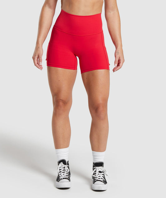Gymshark Legacy Logo Tight Shorts - Jamz Red