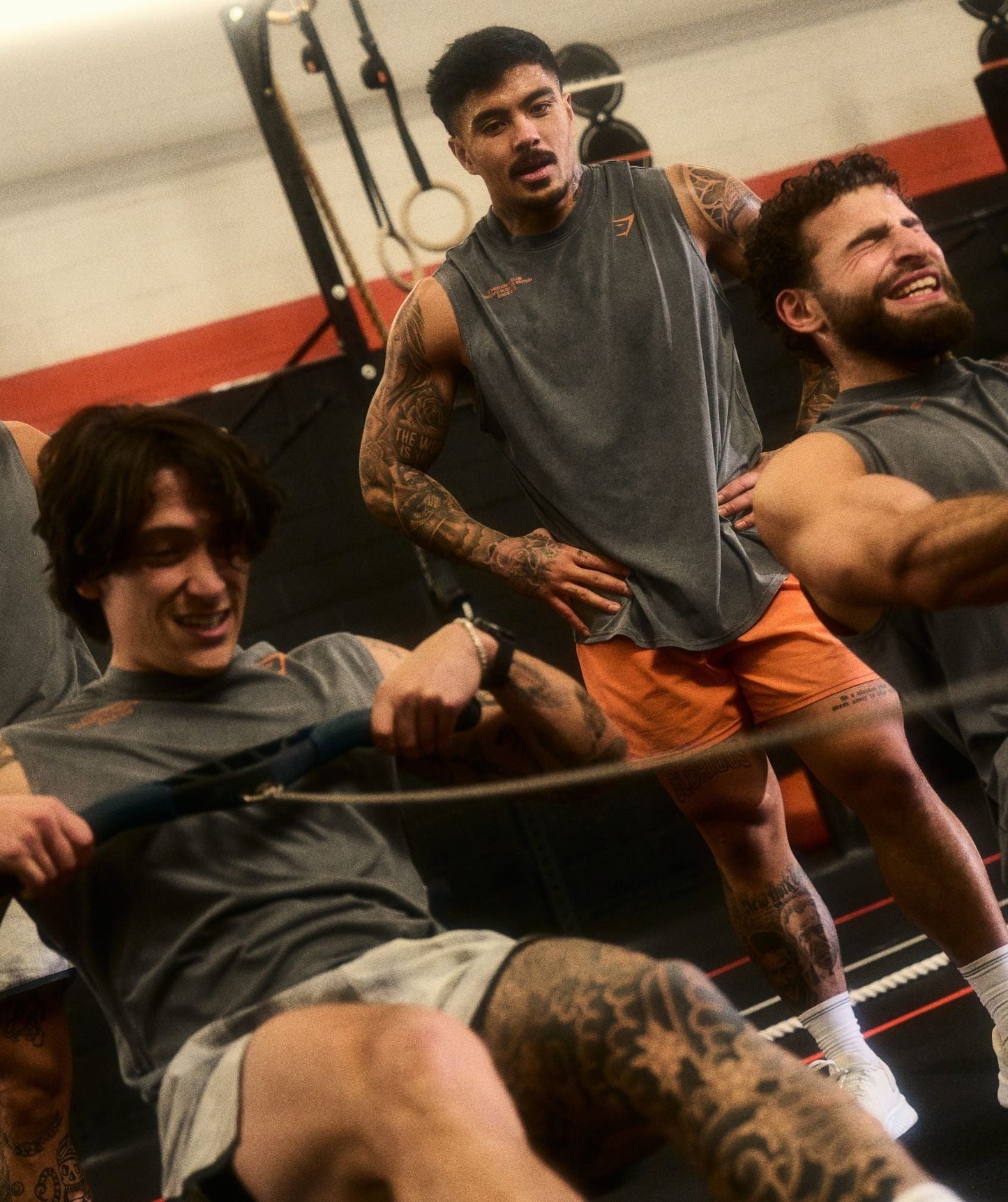 Gymshark Conditioning Club Washed Tank - Black/Dayglow Peach/Wash